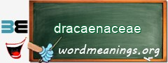 WordMeaning blackboard for dracaenaceae